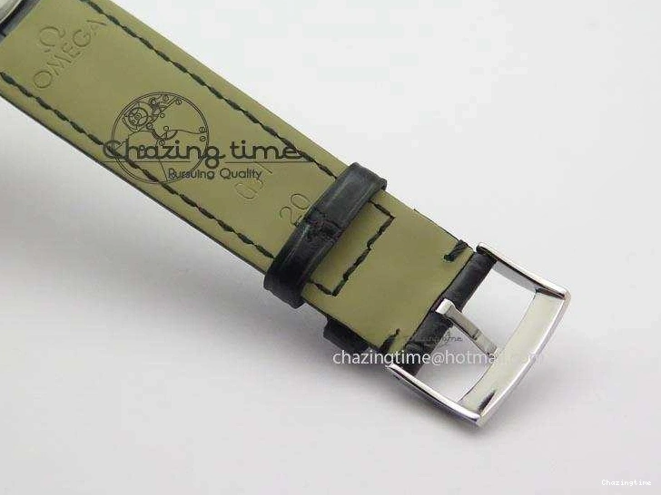 0404 Flexible De Ville MK 1:1 Best Edition SS White Dial On Black Leather Asian Seagull T1701 (Sec@6) 8244